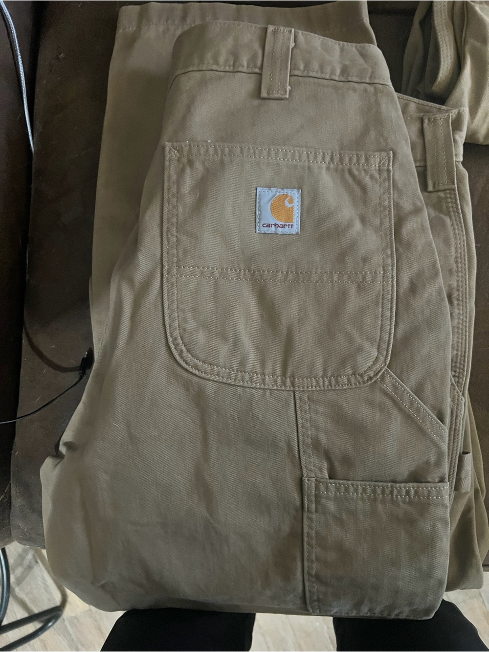 Carhartt Tan Work Pants with Utility Pocket - Picture 1 of 6